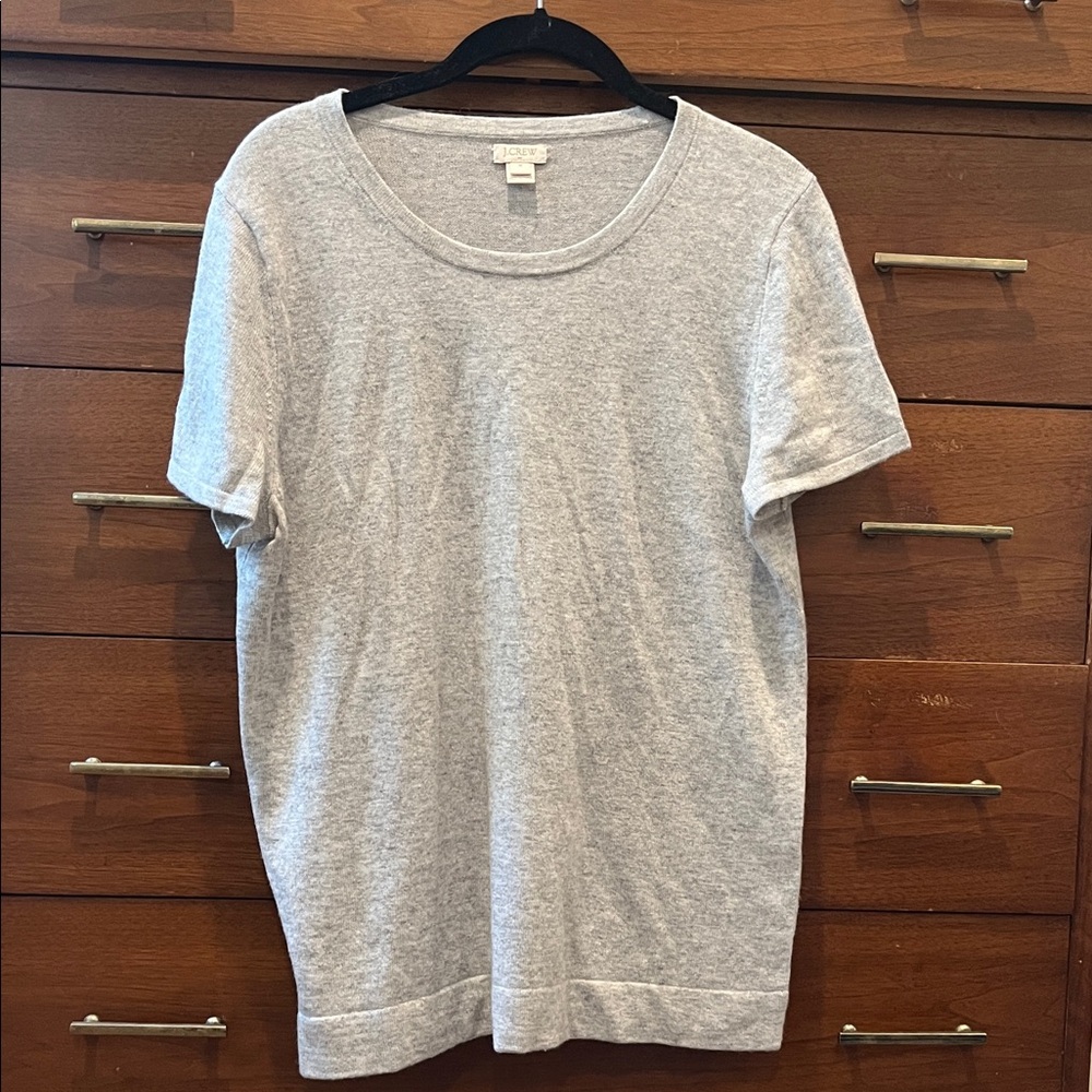 Wool Short Sleeve Gray Sweater